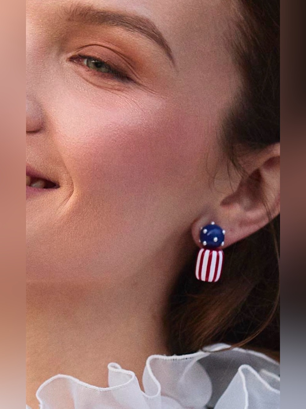 🩶LELE SADOUGHI AMERICANA STARS AND STRIPES STUDS EARRINGS - NWT🩶 - Picture 3 of 3